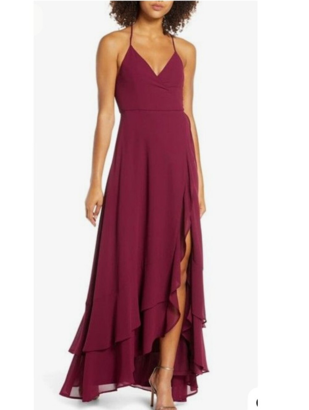 Sorella Vita Dusty Mauve Prom Dress Maxi Hi Low Evening Long  Gown sz.8